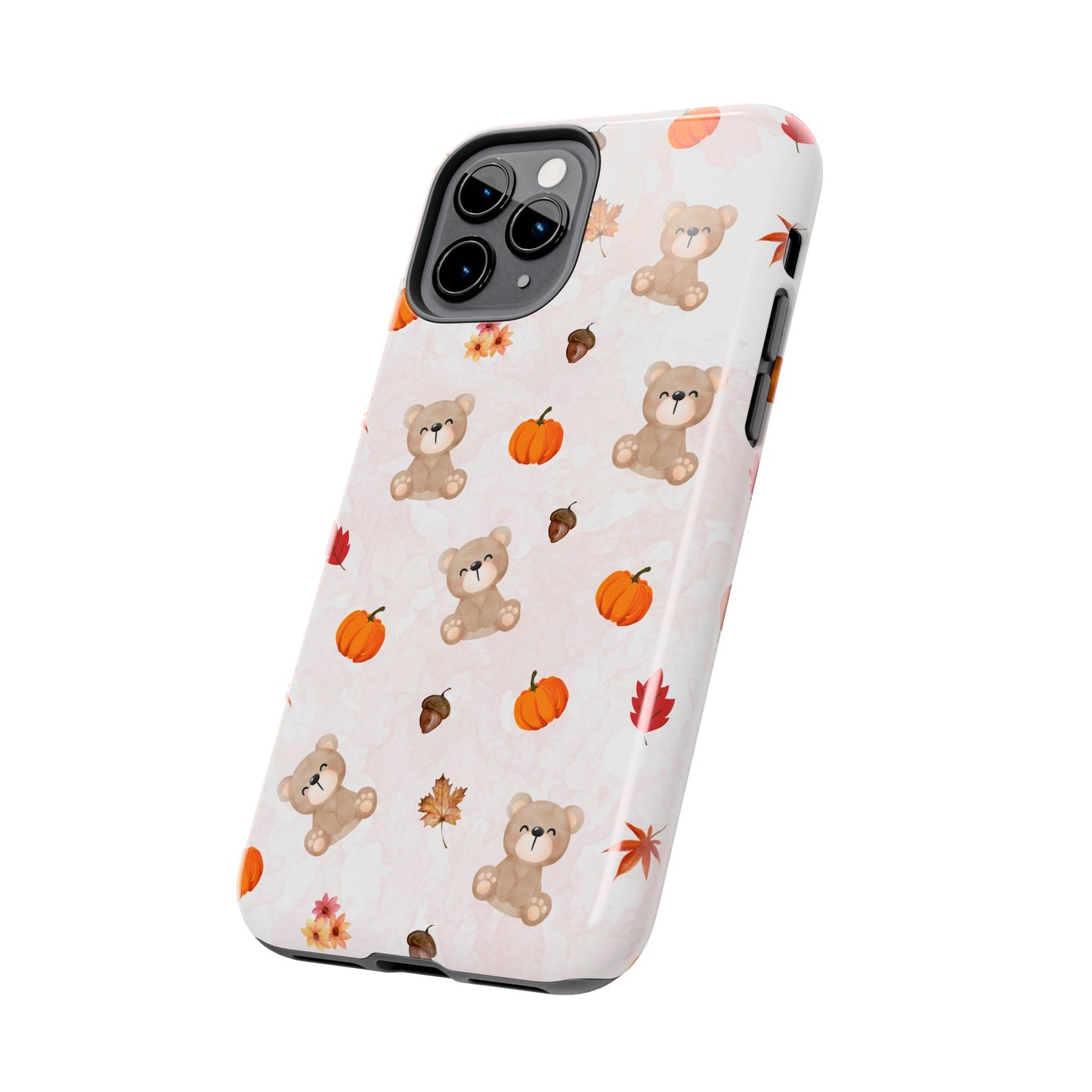 Autumn Bear Phone Cases, Cute Fall Cell Phone Covers, Pumpkin Bear iPhone Case, Seasonal Tech Accessories, Gift for Bear Lovers