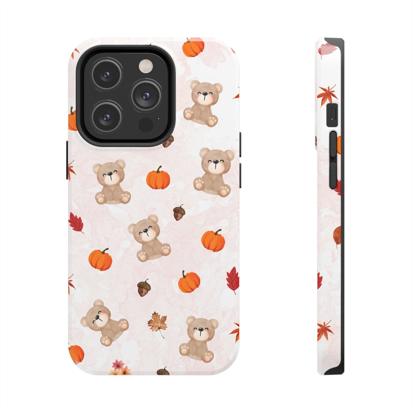 Autumn Bear Phone Cases, Cute Fall Cell Phone Covers, Pumpkin Bear iPhone Case, Seasonal Tech Accessories, Gift for Bear Lovers