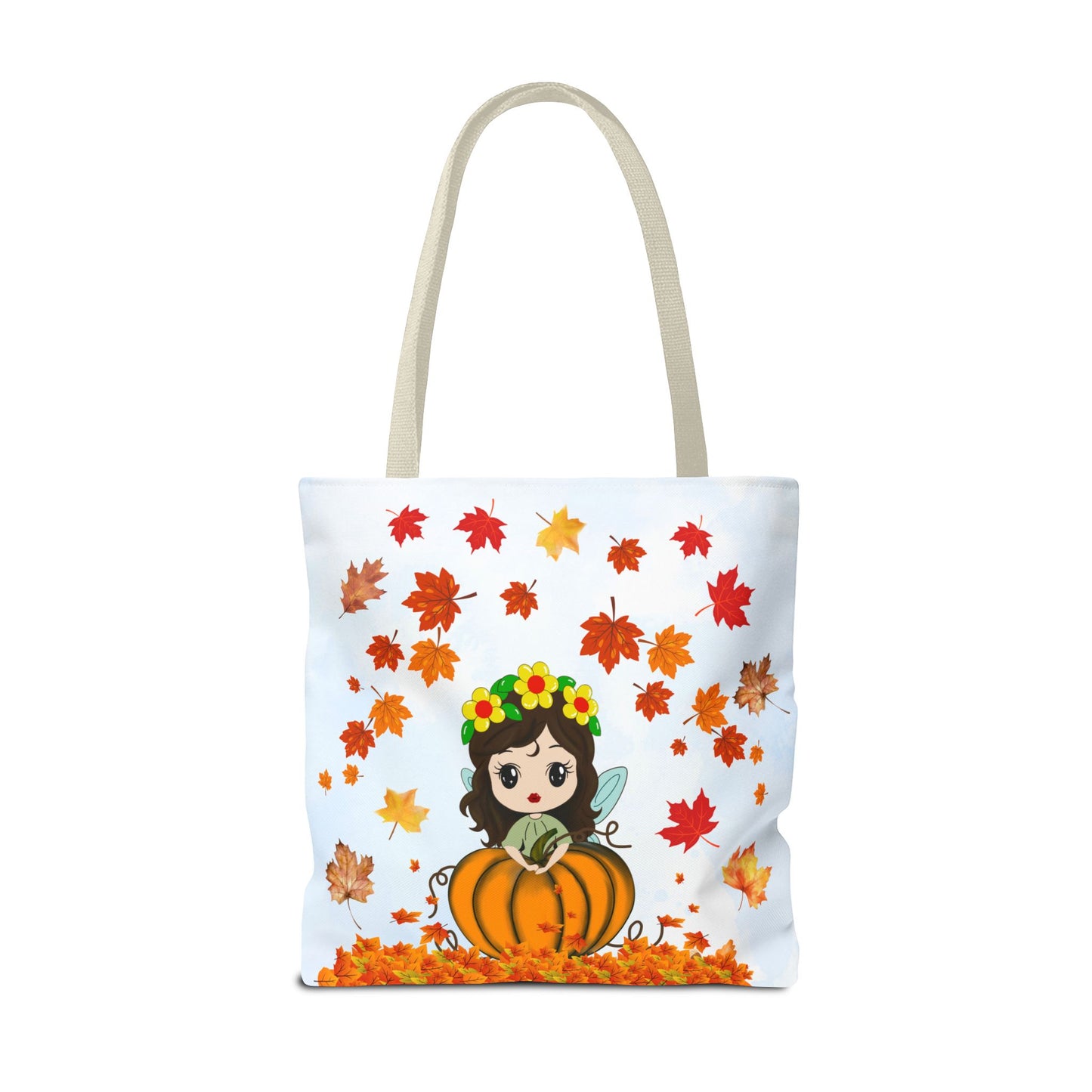 Autumn Fairy Tote Bag, Cute Fall Bag, Pumpkin Goddess Tote, Seasonal Shopping Bag, Gift for Halloween, Eco-Friendly Tote