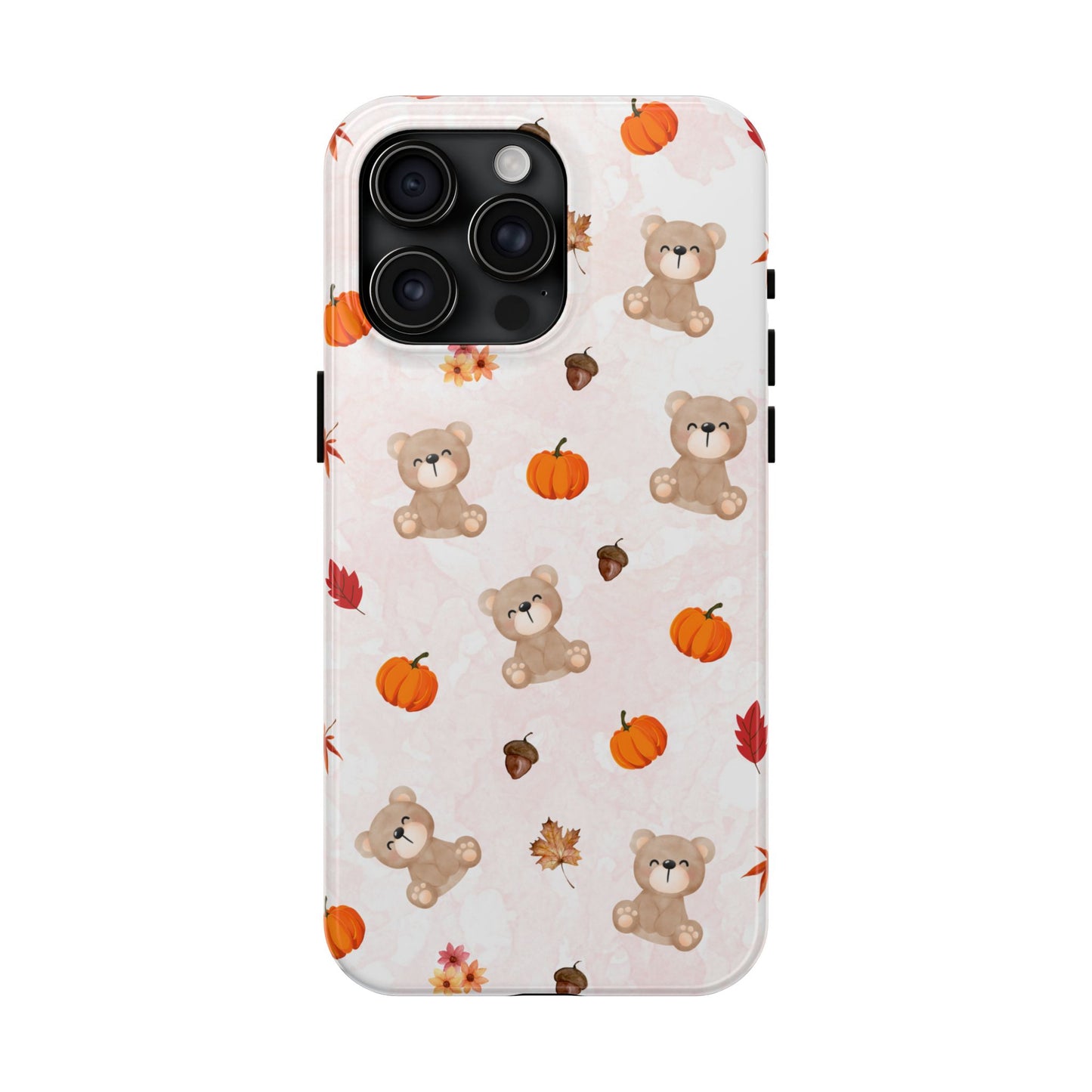 Autumn Bear Phone Cases, Cute Fall Cell Phone Covers, Pumpkin Bear iPhone Case, Seasonal Tech Accessories, Gift for Bear Lovers