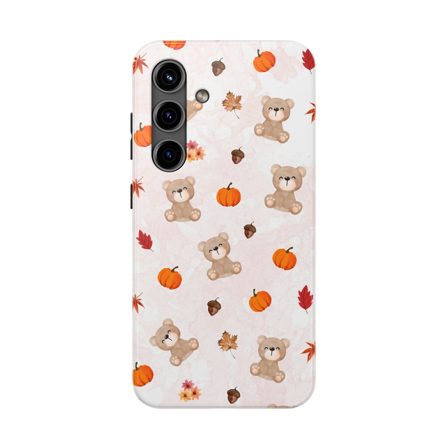 Autumn Bear Phone Cases, Cute Fall Cell Phone Covers, Pumpkin Bear iPhone Case, Seasonal Tech Accessories, Gift for Bear Lovers