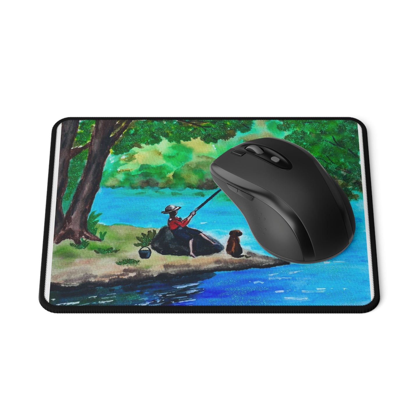 Fishing Scene Non-Slip Gaming Mouse Pad, Office Desk Accessory, Gamer Gift, Unique Mousepad, Decorative Gaming Gear