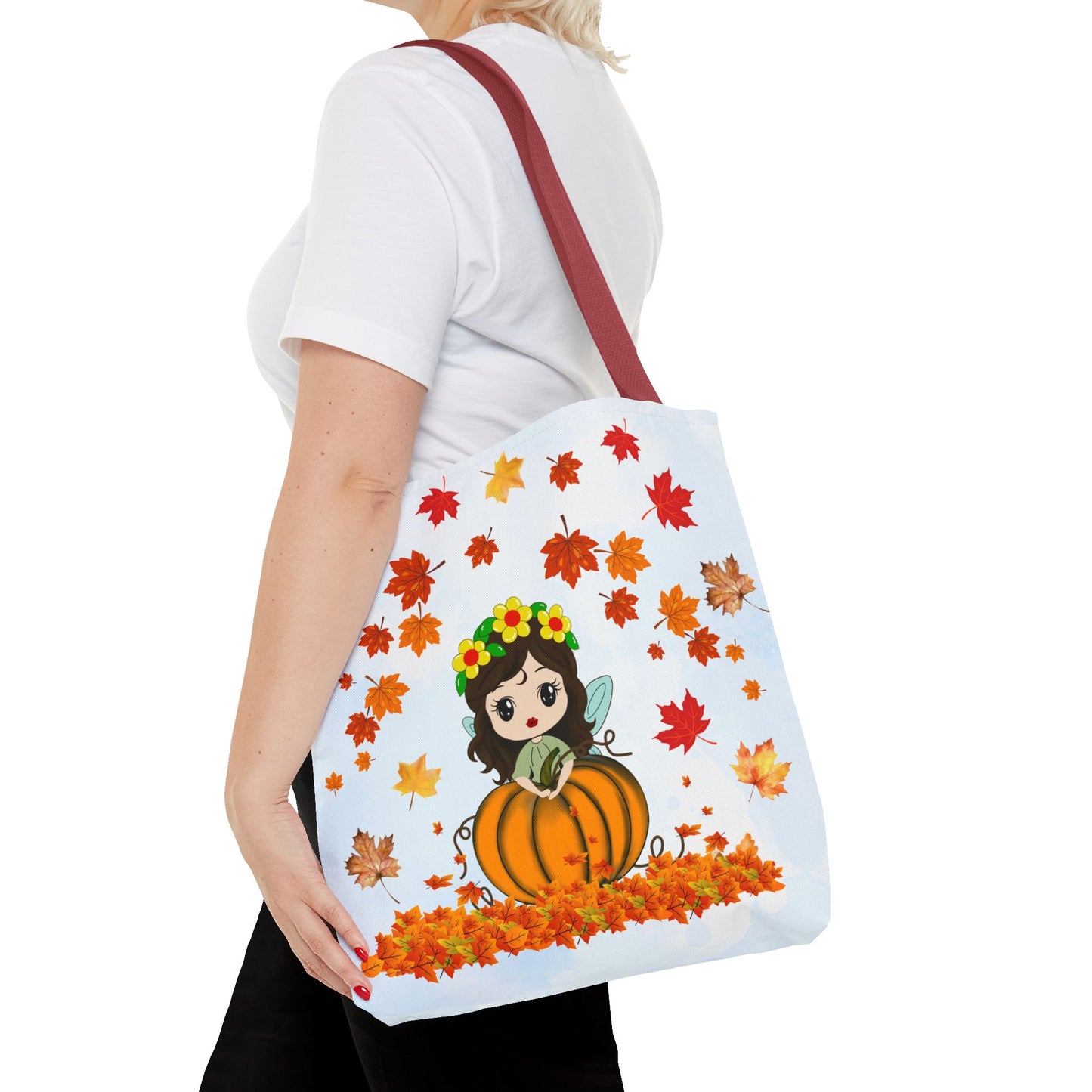 Autumn Fairy Tote Bag, Cute Fall Bag, Pumpkin Goddess Tote, Seasonal Shopping Bag, Gift for Halloween, Eco-Friendly Tote