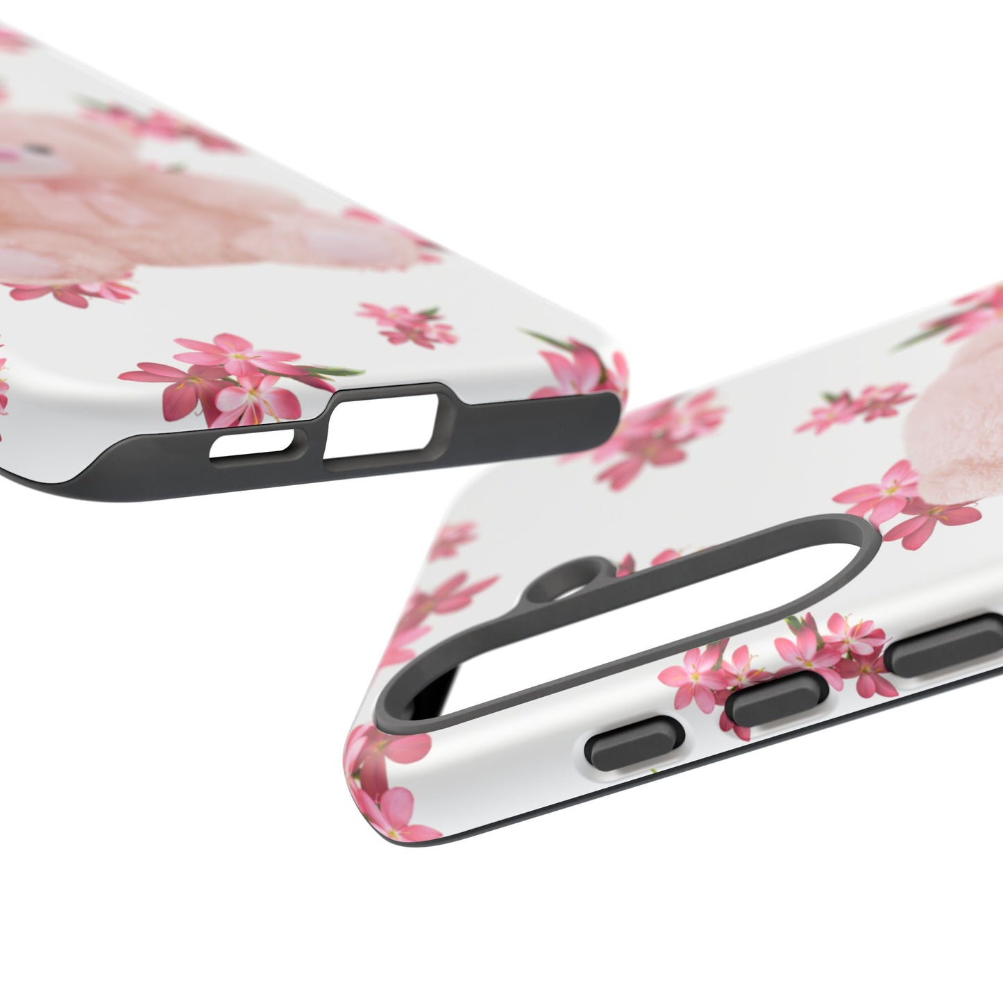 Cute Teddy Bear Phone Case, Floral Phone Cover, Gift for Kids, Teenagers, Birthday, Cute Accessories, Tough Cases