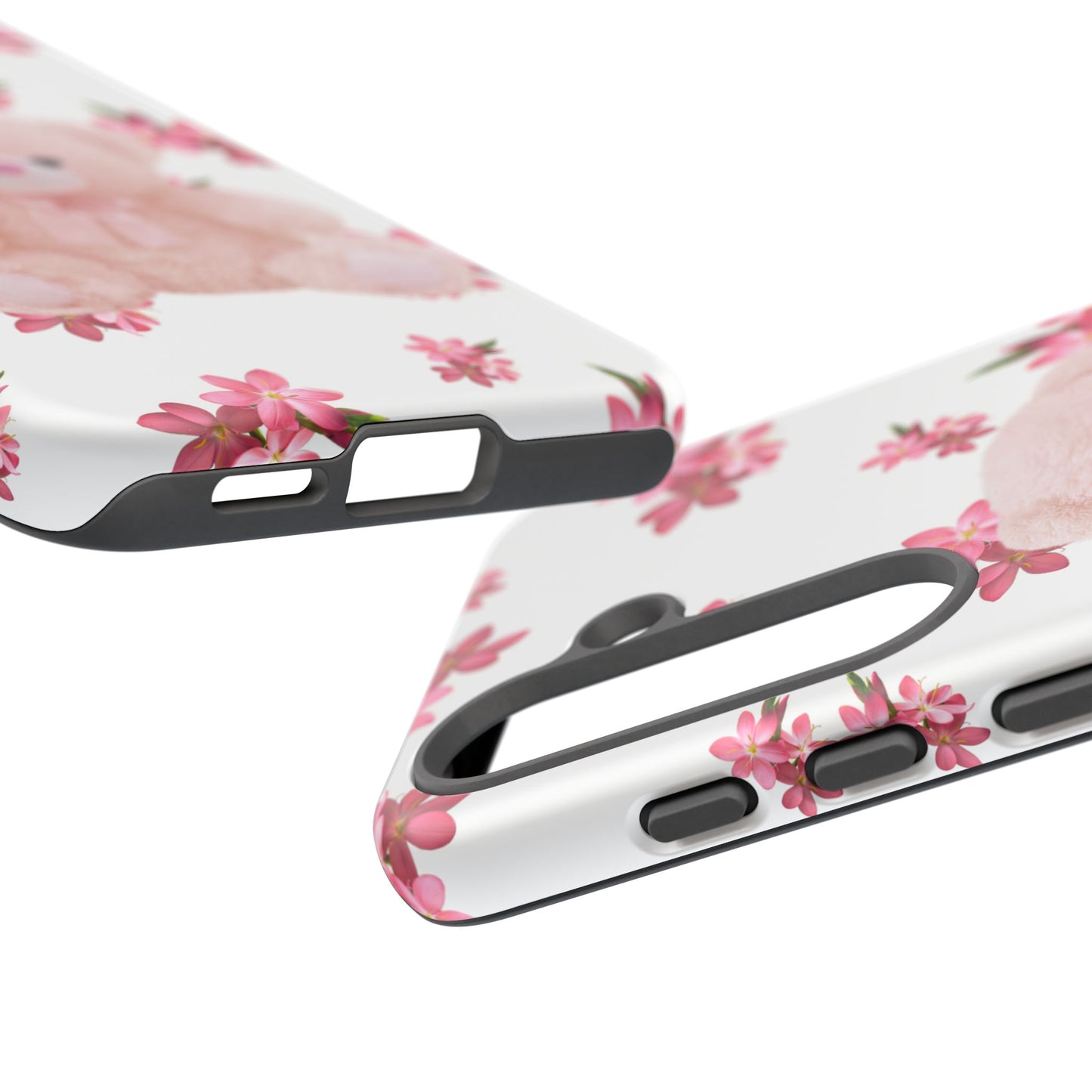 Cute Teddy Bear Phone Case, Floral Phone Cover, Gift for Kids, Teenagers, Birthday, Cute Accessories, Tough Cases