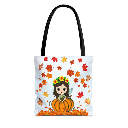 Autumn Fairy Tote Bag, Cute Fall Bag, Pumpkin Goddess Tote, Seasonal Shopping Bag, Gift for Halloween, Eco-Friendly Tote