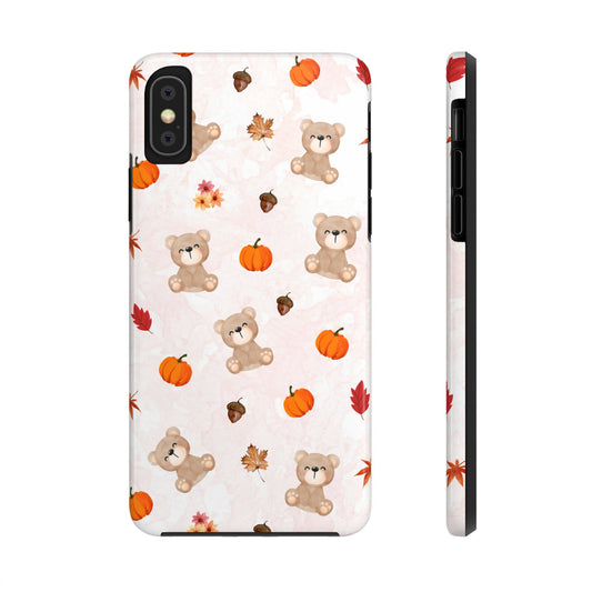 Autumn Bear Phone Cases, Cute Fall Cell Phone Covers, Pumpkin Bear iPhone Case, Seasonal Tech Accessories, Gift for Bear Lovers
