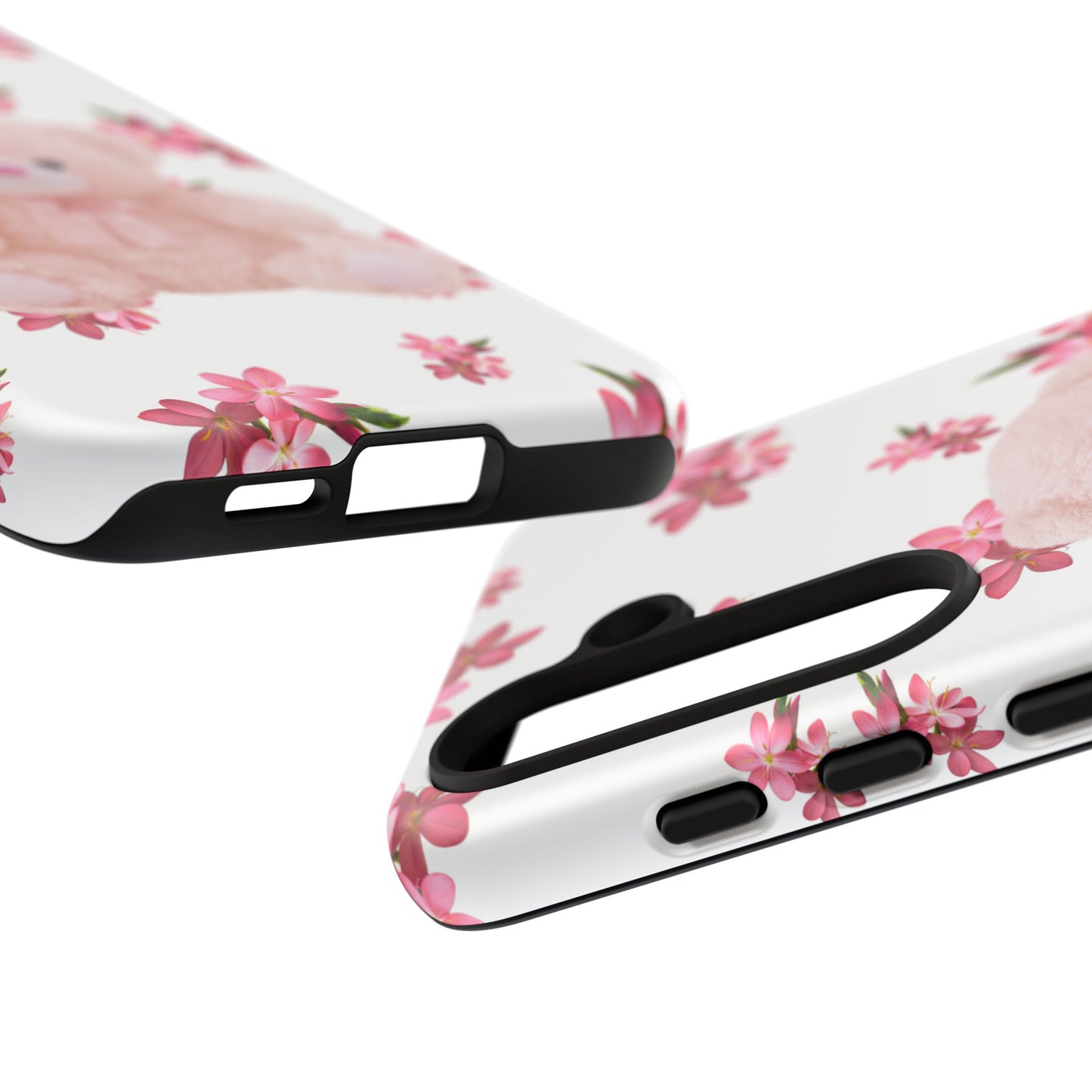 Cute Teddy Bear Phone Case, Floral Phone Cover, Gift for Kids, Teenagers, Birthday, Cute Accessories, Tough Cases