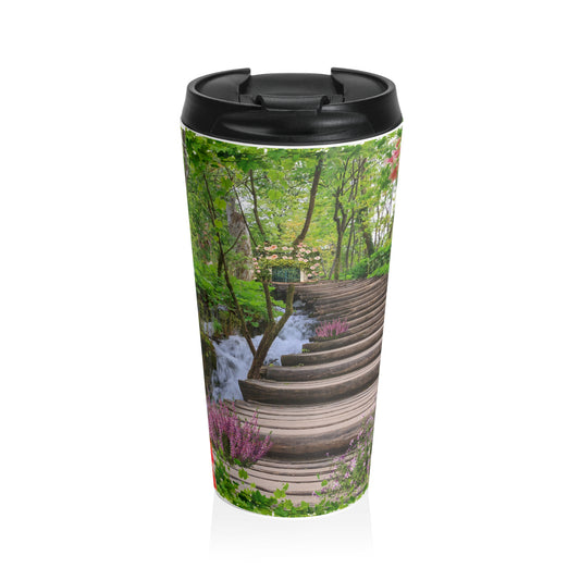 Nature-Inspired Travel Mug - Floral Coffee Cup, Eco-Friendly Mug, Perfect for Garden Lovers, Travel Companion, Gift for Nature Enthusiasts