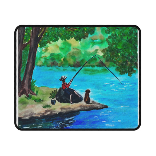 Fishing Scene Non-Slip Gaming Mouse Pad, Office Desk Accessory, Gamer Gift, Unique Mousepad, Decorative Gaming Gear