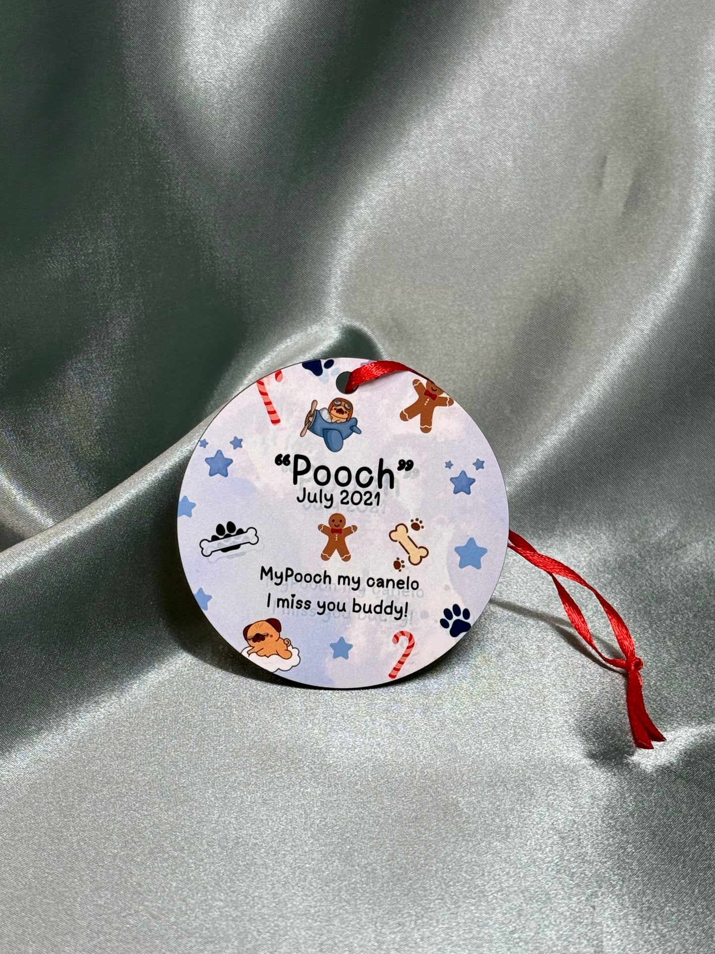 2 Piece Customizable Pet Ornaments with Your Special Message
