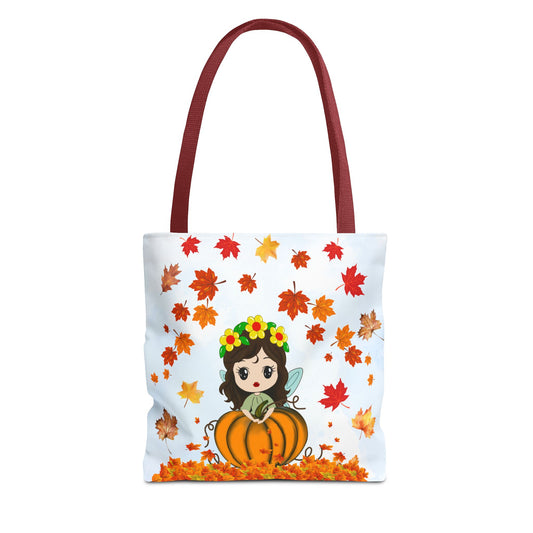 Autumn Fairy Tote Bag, Cute Fall Bag, Pumpkin Goddess Tote, Seasonal Shopping Bag, Gift for Halloween, Eco-Friendly Tote