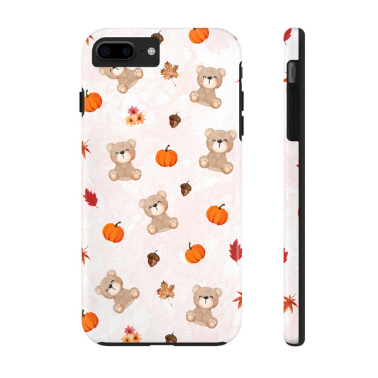 Autumn Bear Phone Cases, Cute Fall Cell Phone Covers, Pumpkin Bear iPhone Case, Seasonal Tech Accessories, Gift for Bear Lovers