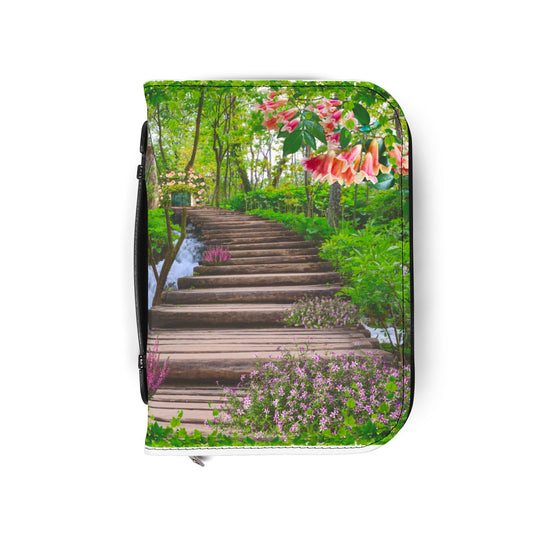 Floral Bible Cover, Nature-Inspired Journal, Spiritual Gifts, Religious Decor, Christian Accessories, Garden Path Design